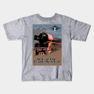 Retro Steam Rail Travel_01 Kids T-Shirt